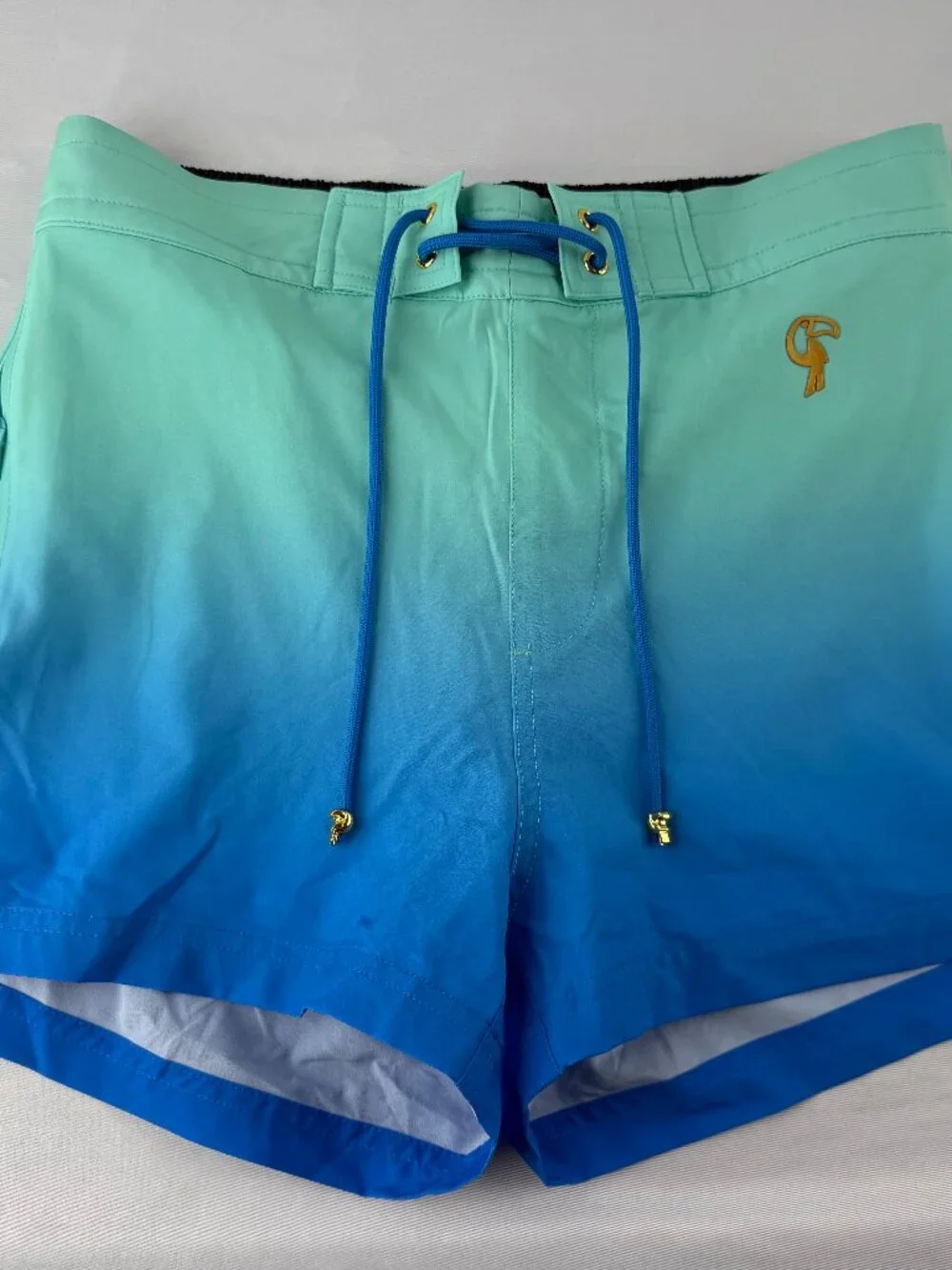 Tucann Men Blue Ombre Swim Trunks Board Shorts Compression Liner Size M